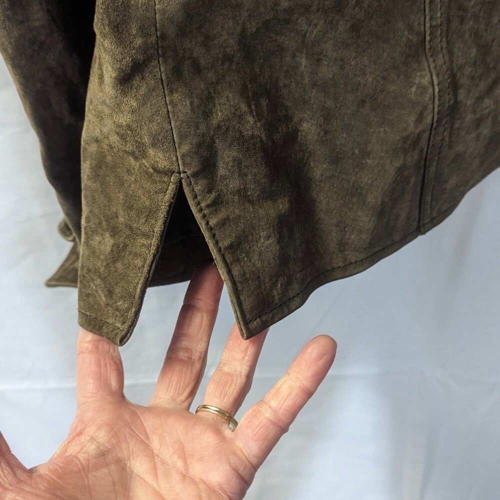 Coldwater Creek Size Medium Distressed Suede Jacket in Brown - Picture 5 of 12